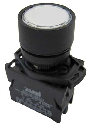 Pulsante Piatto Luminoso Bianco Da Pannello 24V NA